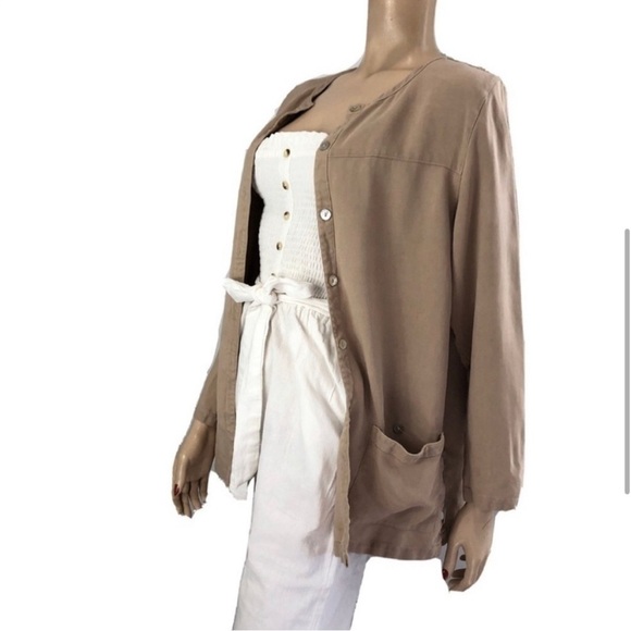 ANNE CARSON cardigan/jacket/shacket button front silk - Picture 4 of 16